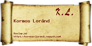 Kormos Loránd névjegykártya
